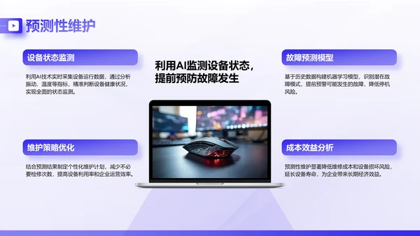 紫色商务风AI技术企业级应用报告PPT模板