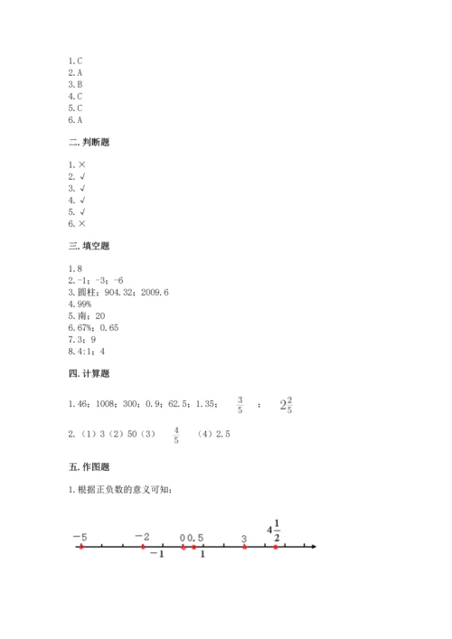 小学数学试卷六年级下册期末测试卷（预热题）.docx