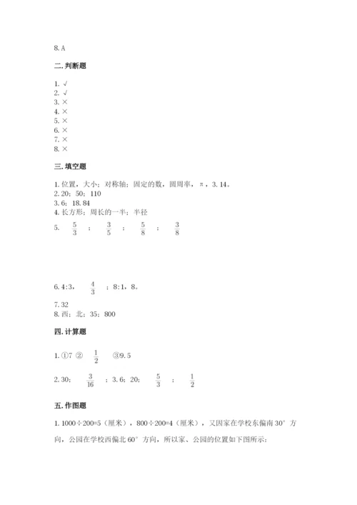 人教版数学六年级上册期末测试卷全面.docx