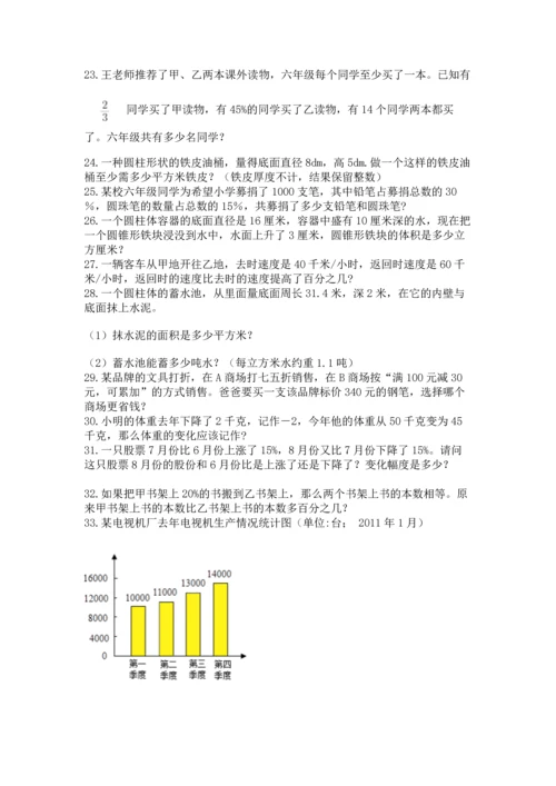 六年级小升初数学应用题50道带答案（轻巧夺冠）.docx