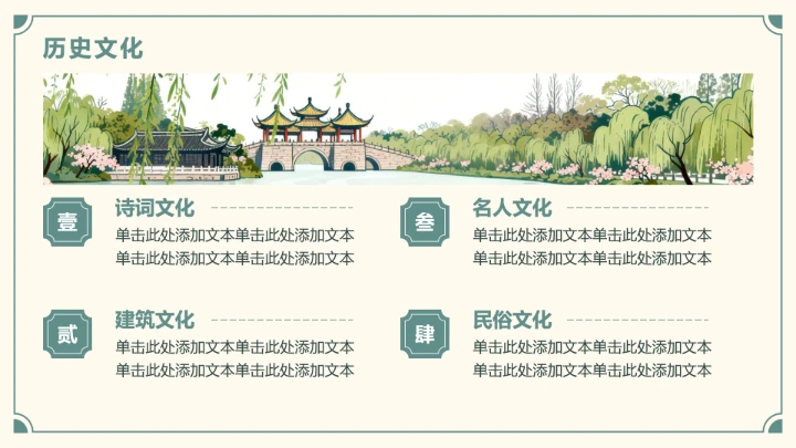 绿色插画风我的家乡扬州PPT介绍