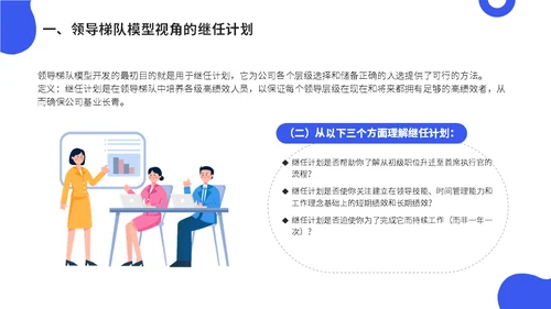 公司会议领导梯队建设培训蓝色通用PPT模板