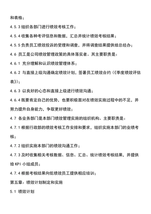 绩效考核管理规定