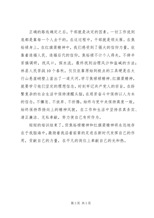 学习红旗渠精神心得体会XX年5月精选.docx