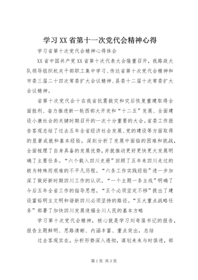 学习XX省第十一次党代会精神心得 (4).docx