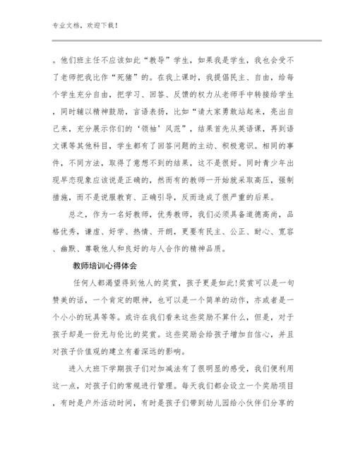 2023教师培训心得体会例文17篇.docx