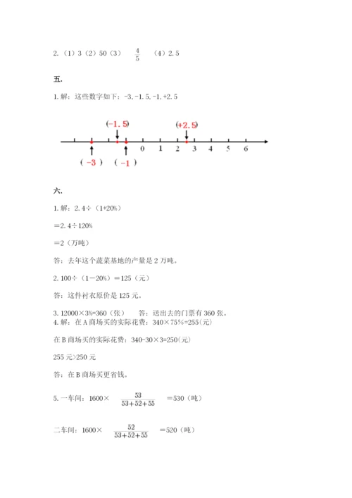 青岛版六年级数学下学期期末测试题精品（预热题）.docx