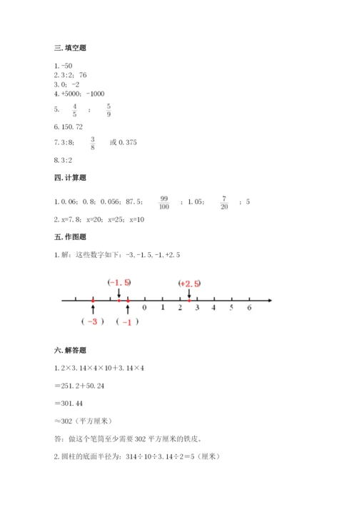 人教版六年级下册数学期末测试卷（考点提分）.docx