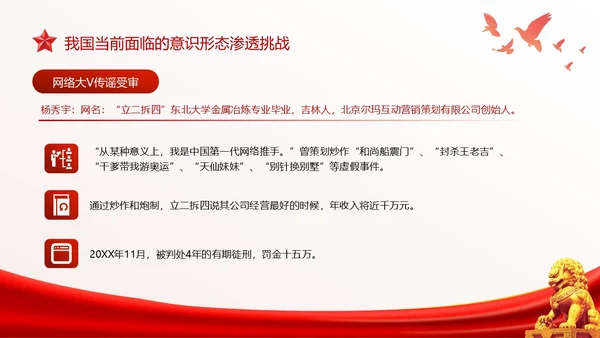 红色简约意识形态专题党课PPT