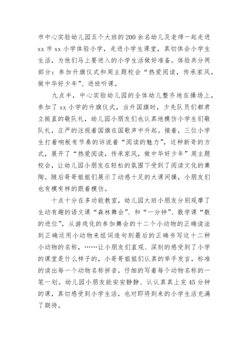 2023年幼儿园幼小衔接活动总结简报 幼儿园幼小衔接活动总结与反思(四篇).docx