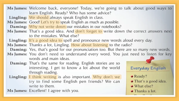 外研八上英语Module 1 Unit 1  Let's try to speak English