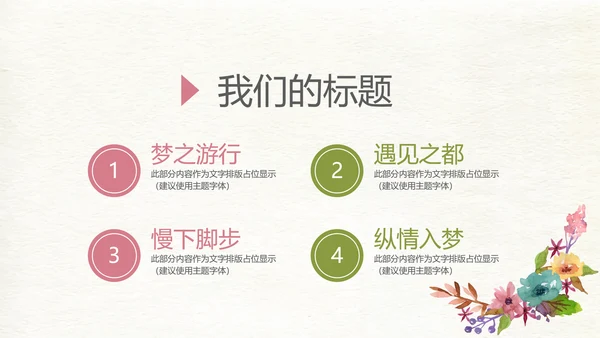 手绘小清新旅行电子相册PPT动态模板