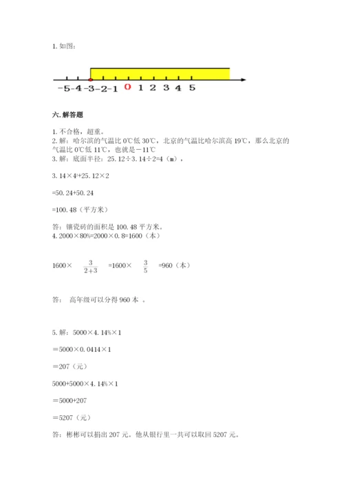 六年级下册数学期末测试卷附参考答案【完整版】.docx