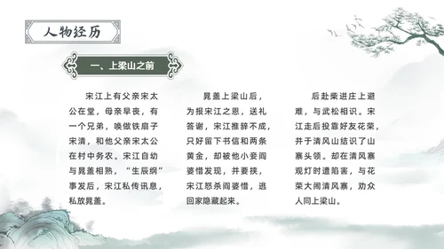 古风水彩水墨水浒传宋江PPT读书分享