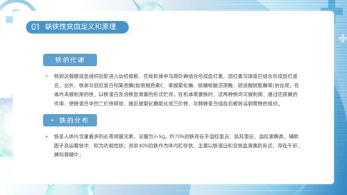 蓝色简约医疗医护缺铁性贫血培训课件动态PPT护理
