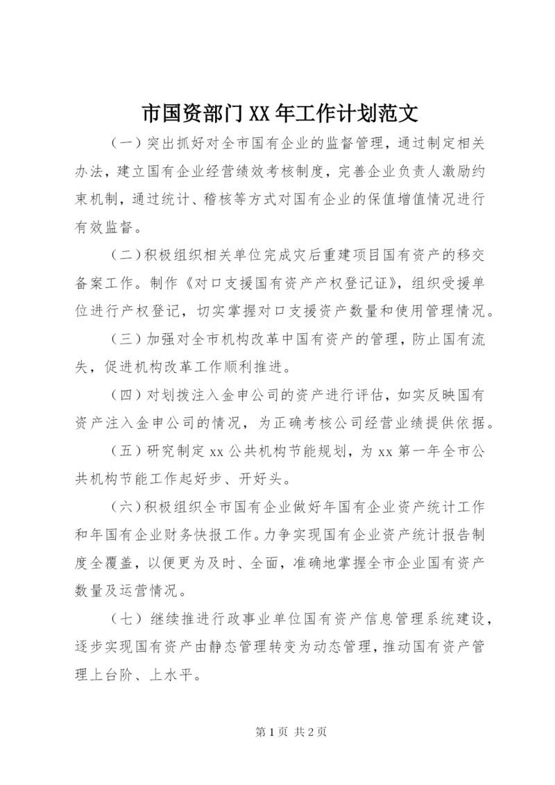 市国资部门某年工作计划范文.docx