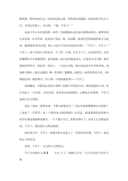 关于小雪的作文600字