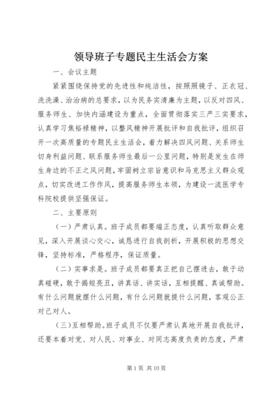 领导班子专题民主生活会方案 (5).docx