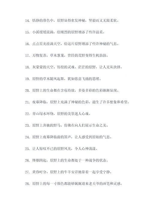 原野曹禺好词好句