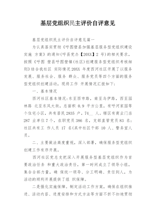 基层党组织民主评价自评意见.docx
