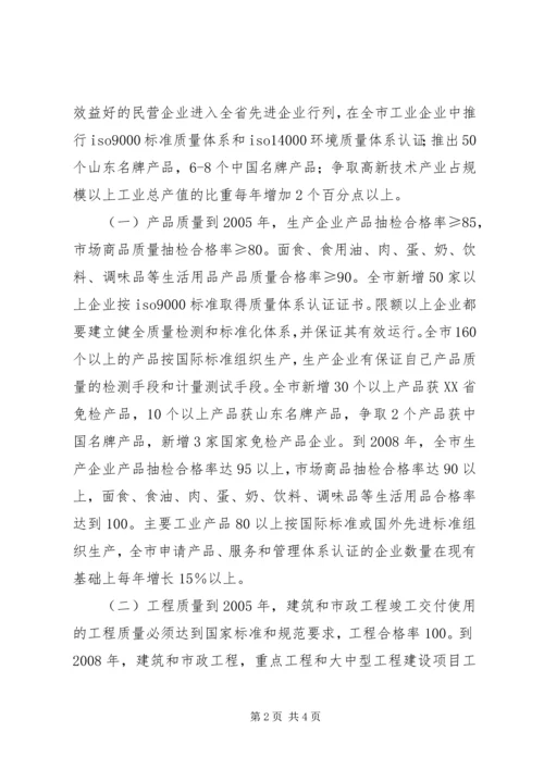 关于大力实施质量兴市和名牌带动战略的意见 (11).docx