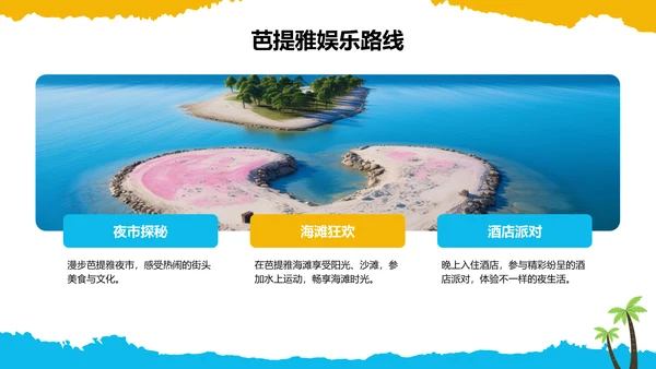 蓝色摄影风泰国海岛游路线攻略PPT模板