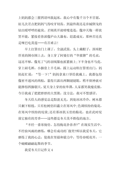 2024年我爱冬天日记作文最新五篇