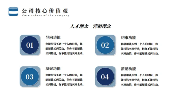 蓝色企业文化培训通用PPT模板