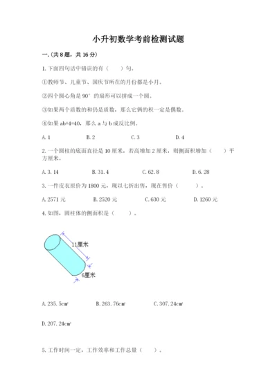 小升初数学考前检测试题带答案ab卷.docx