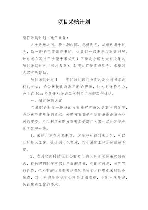 项目采购计划.docx