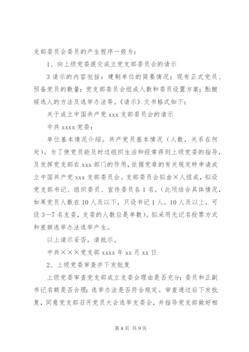 成立新党支部及支部委员会的工作程序.docx