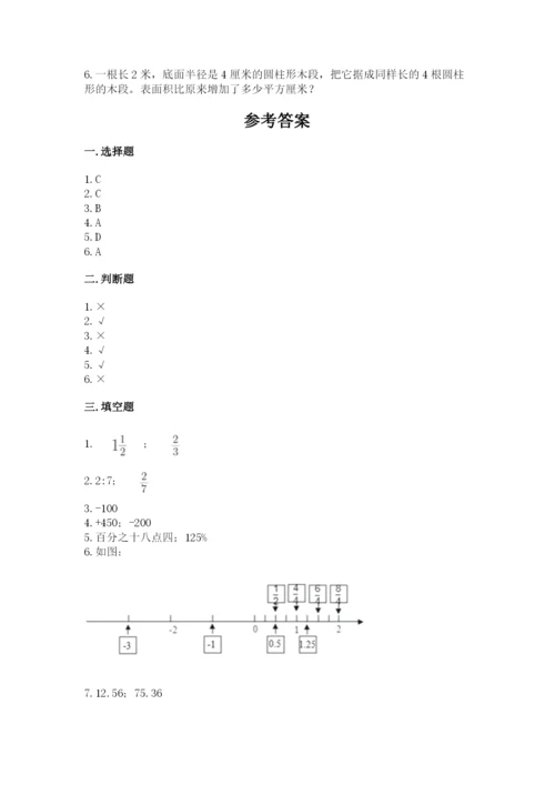 邢台市任县六年级下册数学期末测试卷及答案1套.docx