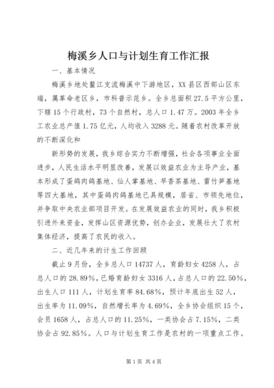 梅溪乡人口与计划生育工作汇报 (2).docx