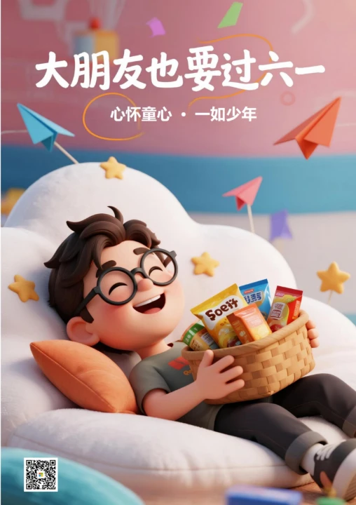 六一儿童节祝福大朋友海报2