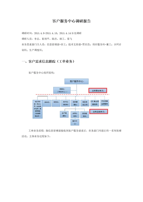 平高客户服务中心业务调研报告