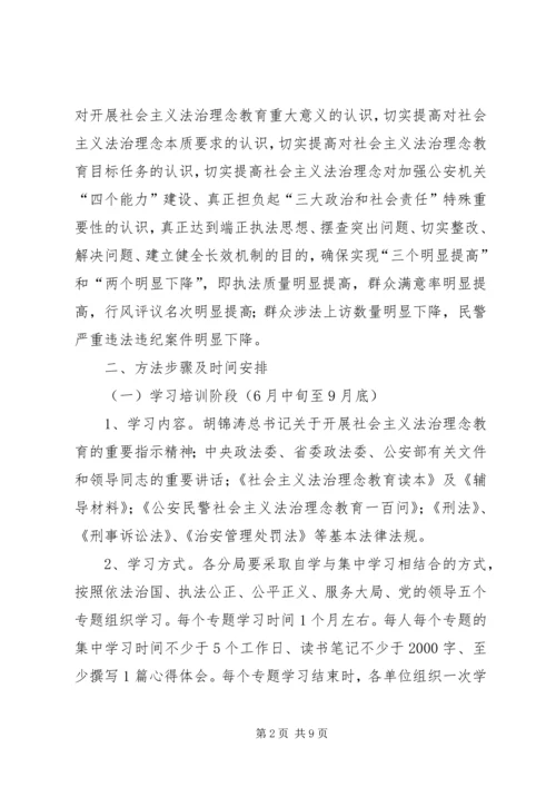 铁路公安局社会主义法治理念教育工作方案.docx