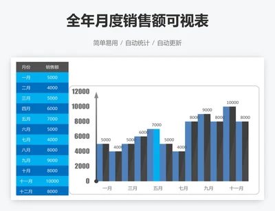 全年月度销售额可视表