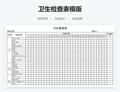 卫生检查表模版