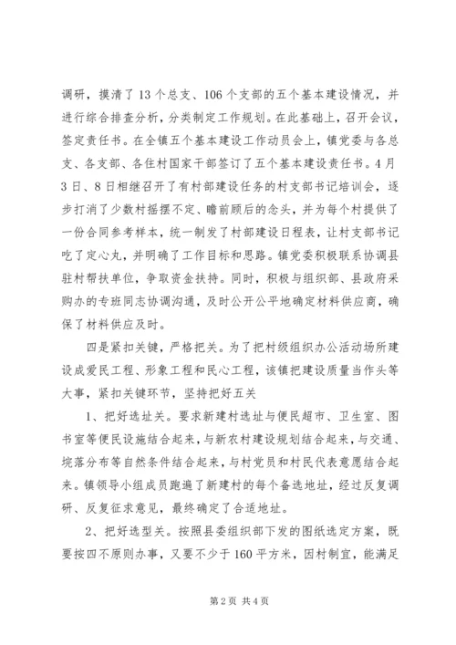 乡镇贯彻落实“五个基本”建设情况汇报相关.docx