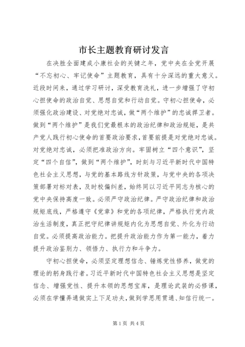 市长主题教育研讨发言.docx