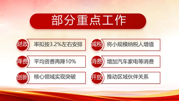 红色党建政府汇报工作动态PPT模板