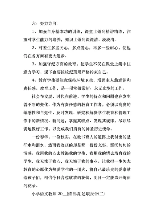 2022年小学语文教师述职报告(2).docx