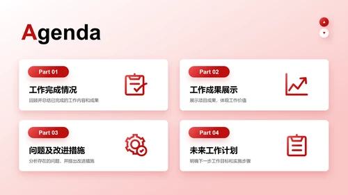 红色简约风下一步工作计划PPT模板