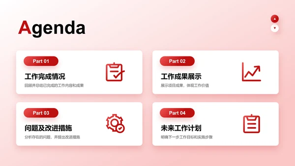 红色简约风下一步工作计划PPT模板