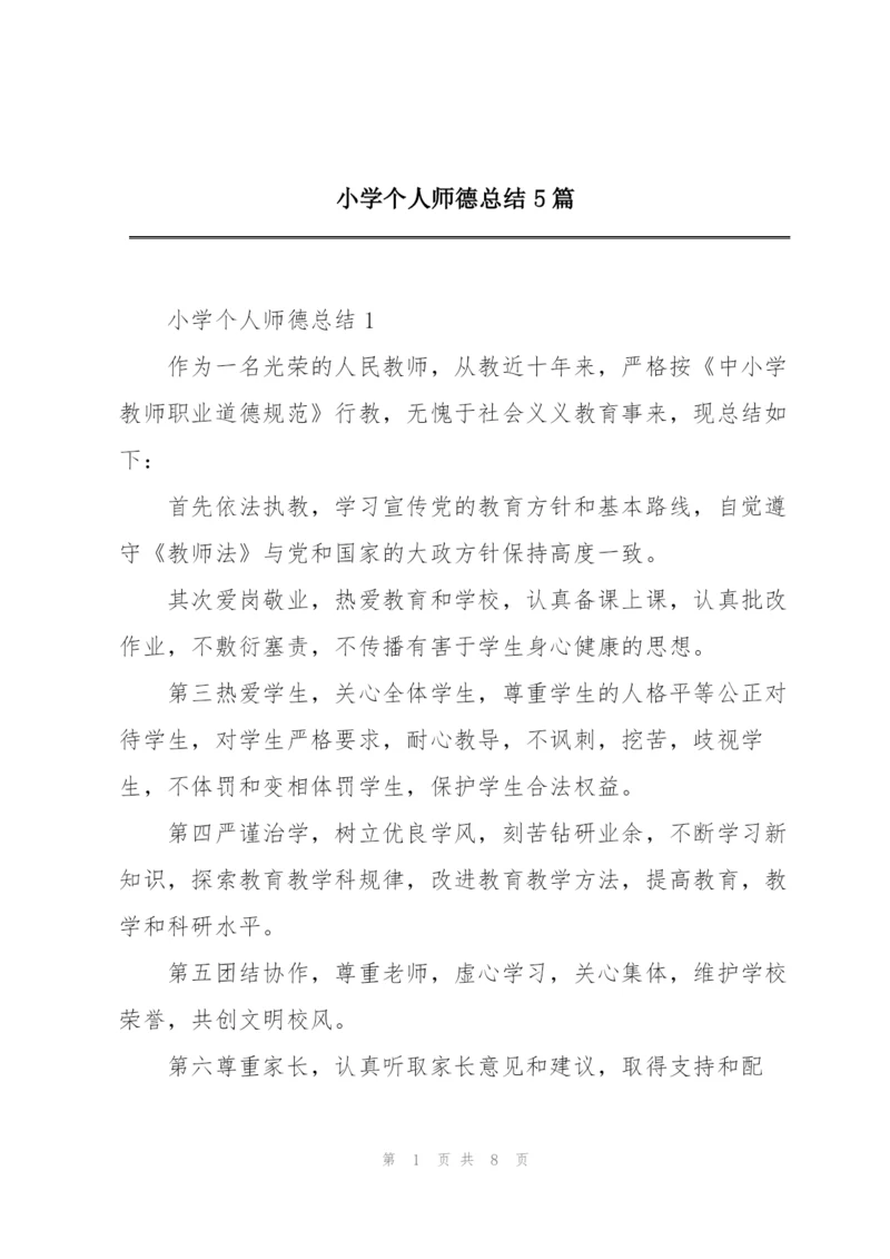 小学个人师德总结5篇.docx