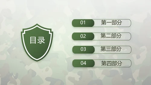 迷彩风格青春梦强军梦八一部队军事PPT
