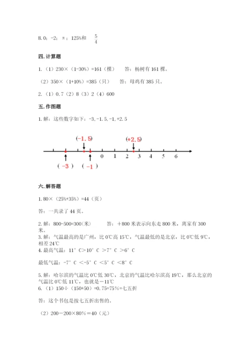 大同市新荣区六年级下册数学期末测试卷完整.docx