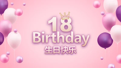 粉色生日快乐生日派对纪念册电子相册PPT模板
