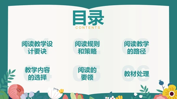 绿色插画风阅读教学设计多文本阅读教学设计课件PPT模版读书
