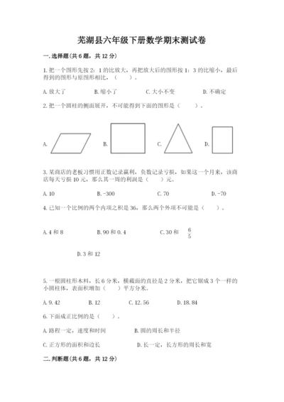 芜湖县六年级下册数学期末测试卷（基础题）.docx